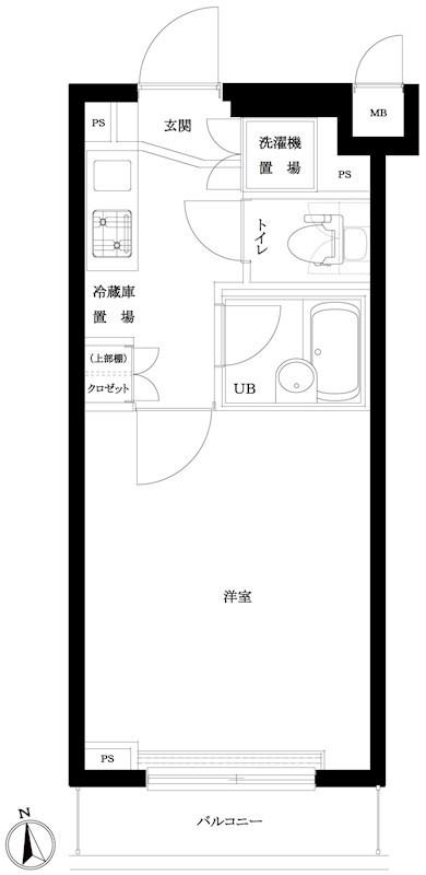 ルーブル大鳥居(1K/2階)の間取り写真