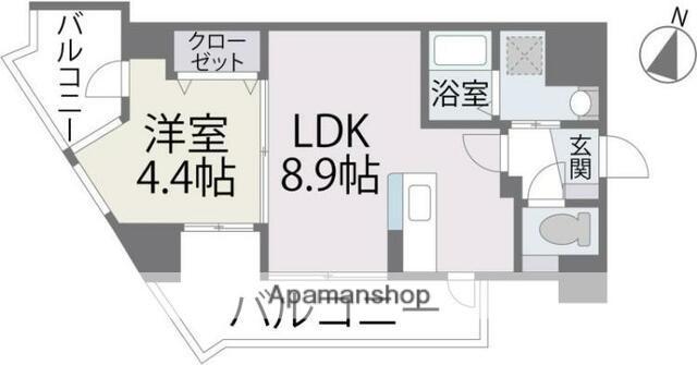 パセオ平尾(1LDK/2階)の間取り写真
