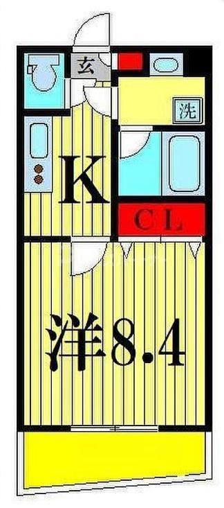 エスパシオ(1K/1階)の間取り写真