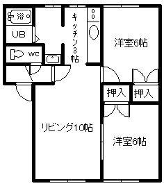 セレブ5・4(2LDK/2階)の間取り写真