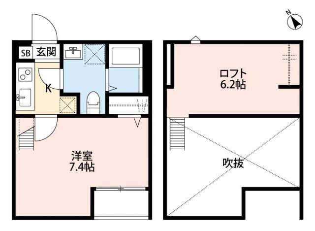 CASA DOMANI 西大宮(1K/2階)の間取り写真