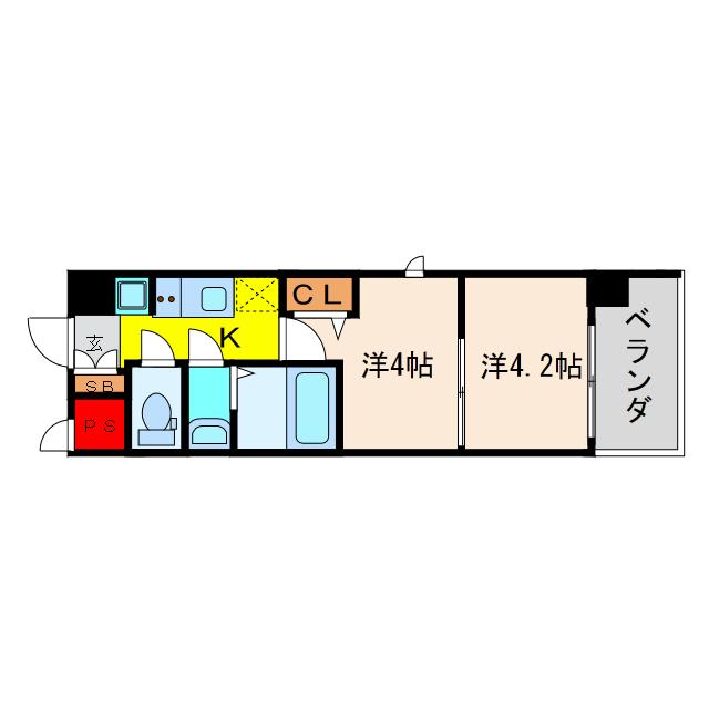 ビガーポリス346京橋II(1DK/10階)の間取り写真