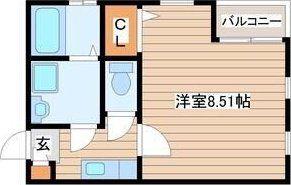 クレフラスト北山駅前(1K/1階)の間取り写真