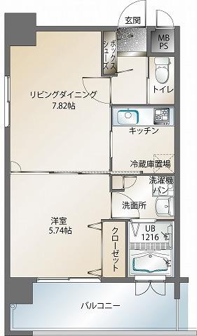 エンクレスト天神南II(2K/5階)の間取り写真