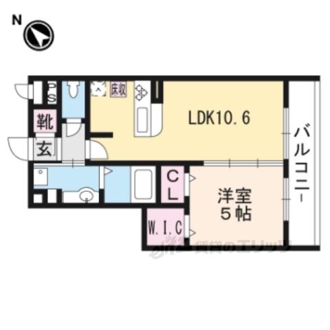 セジュールニューパークヒル(1LDK/1階)の間取り写真