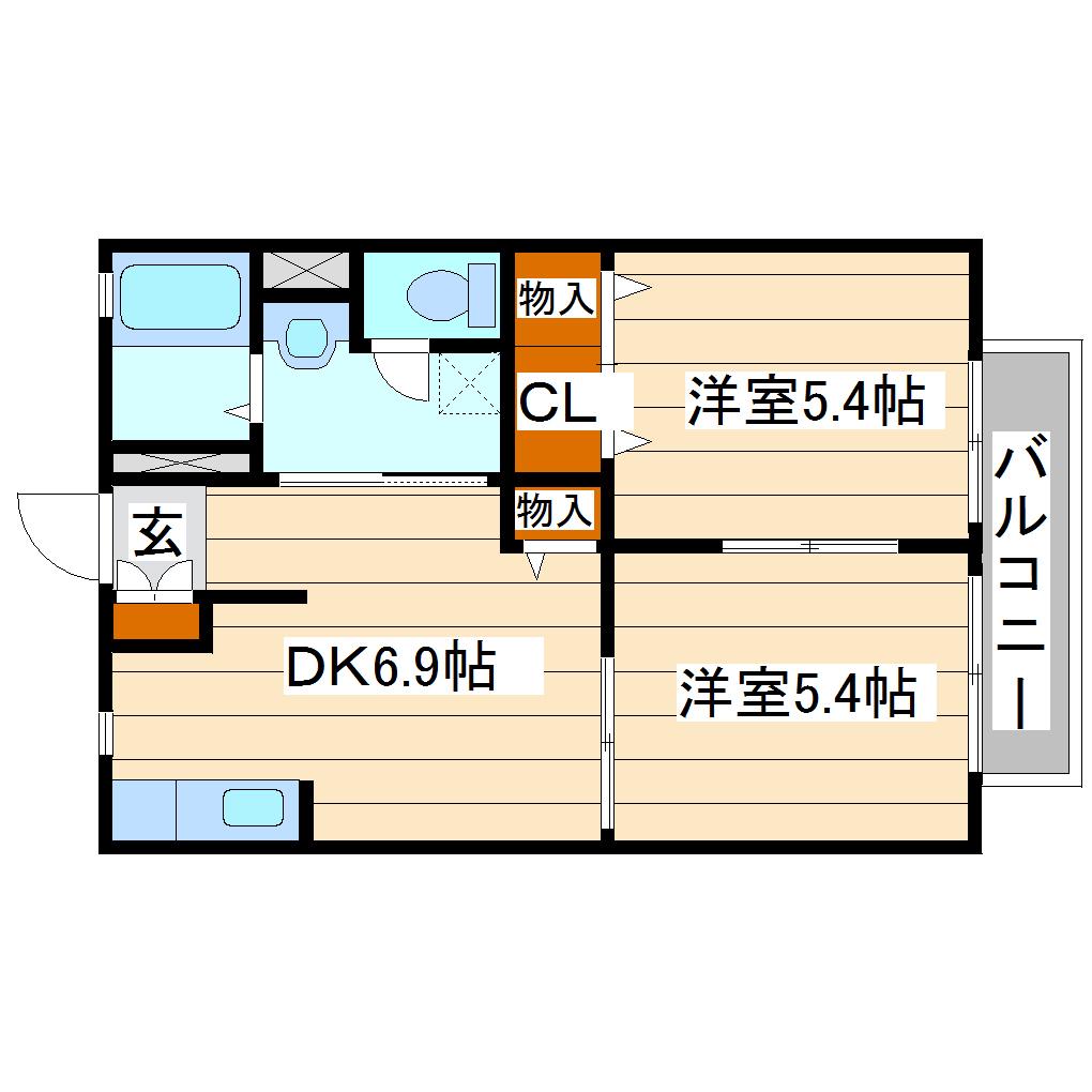 GRANDEE ZEN(2DK/1階)の間取り写真