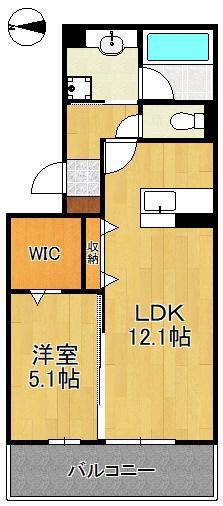 HABITAT YOSHINO(1LDK/3階)の間取り写真