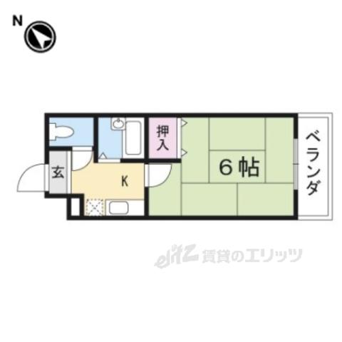 グリーンコート(1K/1階)の間取り写真