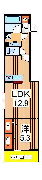 コニフェールⅡ(1LDK/2階)の間取り写真