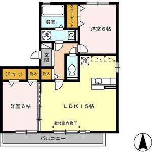 グラン・シャリオ(2LDK/3階)の間取り写真