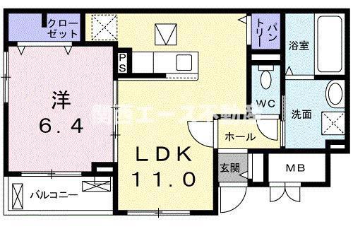 アルカンシェル ヌーモ(1LDK/2階)の間取り写真