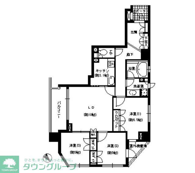 エスティメゾン巣鴨(3LDK/3階)の間取り写真