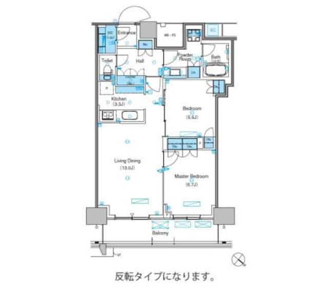 パークアクシス豊洲キャナル(2LDK/15階)の間取り写真