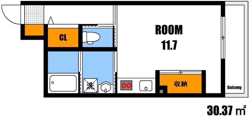 ピュアライフ21(ワンルーム/3階)の間取り写真