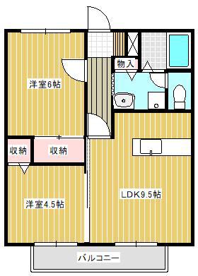 ボンシャンス一番館(2LDK/1階)の間取り写真