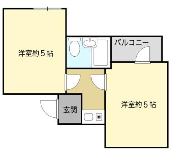 花KAWA(1K/2階)の間取り写真