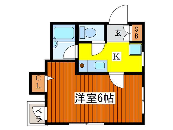 アヴァンセ赤羽I(1K/2階)の間取り写真