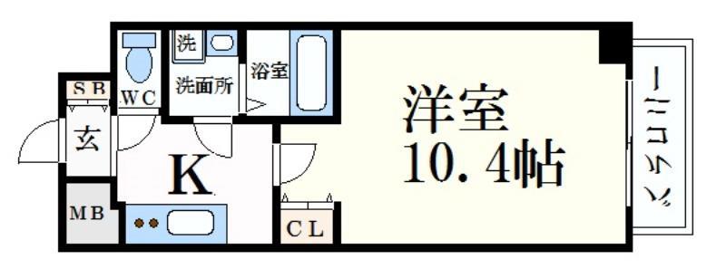 インタービレッジ土山Ⅱ番館(1K/5階)の間取り写真