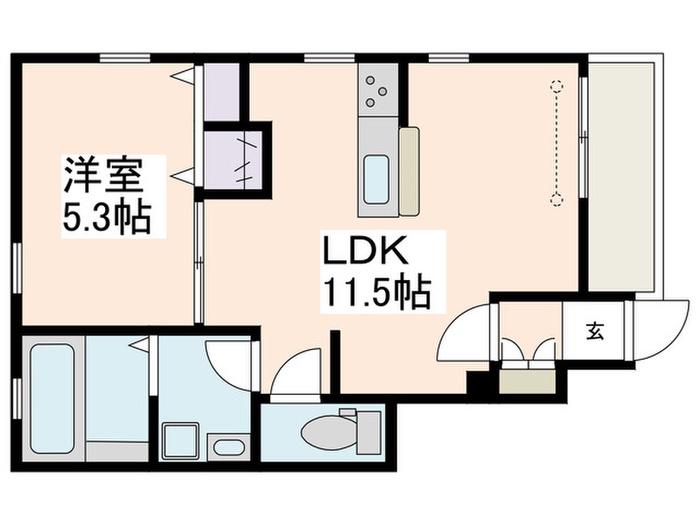 キーファーハオス(1LDK/1階)の間取り写真