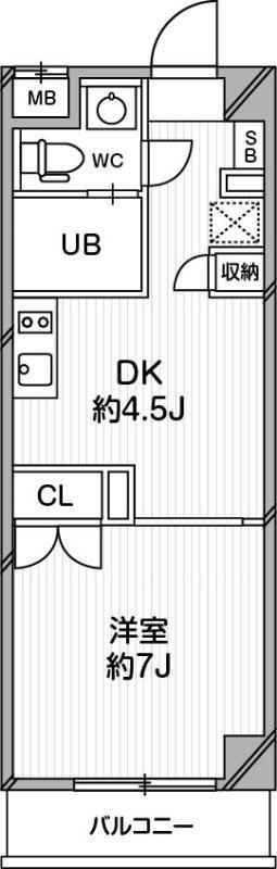南麻布マンション(1K/1階)の間取り写真