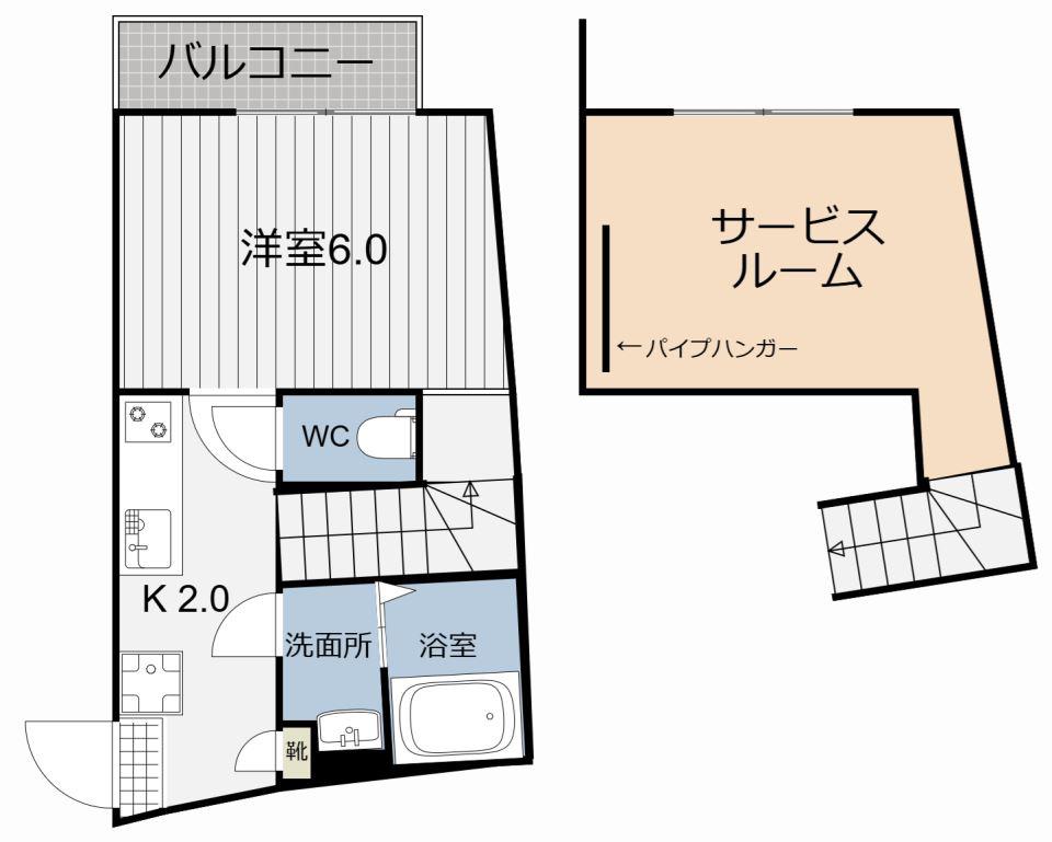 LA PUREZZA(1SK/1階)の間取り写真