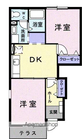 アドバンス銀河の森I(2DK/1階)の間取り写真