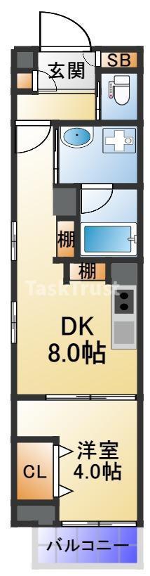 JYUME南森(1DK/2階)の間取り写真