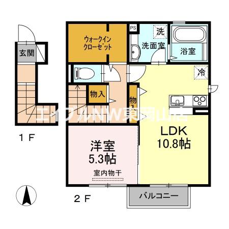 CLIE(1LDK/2階)の間取り写真