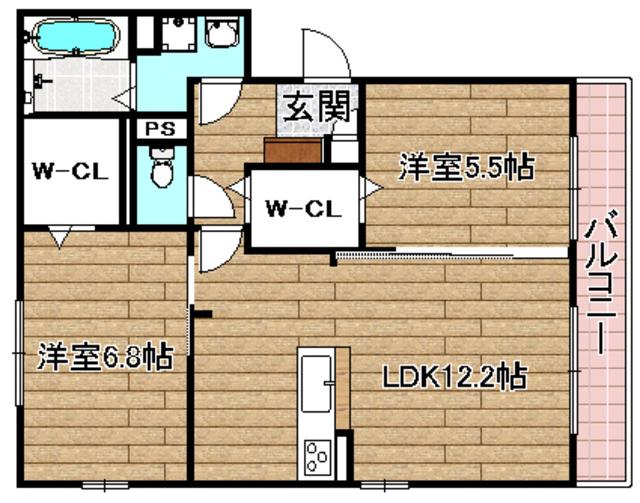 SIRIUS A棟(2LDK/1階)の間取り写真