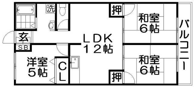 ジェイエイ・パル(3LDK/2階)の間取り写真