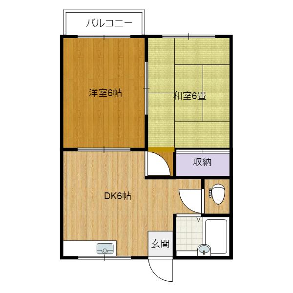 ストリーム藤樫(2DK/2階)の間取り写真