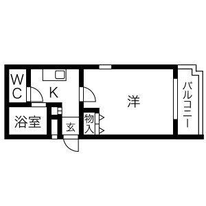 アーバン箱崎(1K/4階)の間取り写真