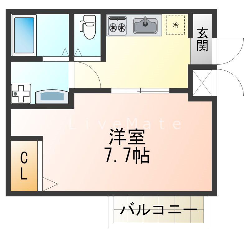 明石エヌエムスワサントユイット(1K/2階)の間取り写真
