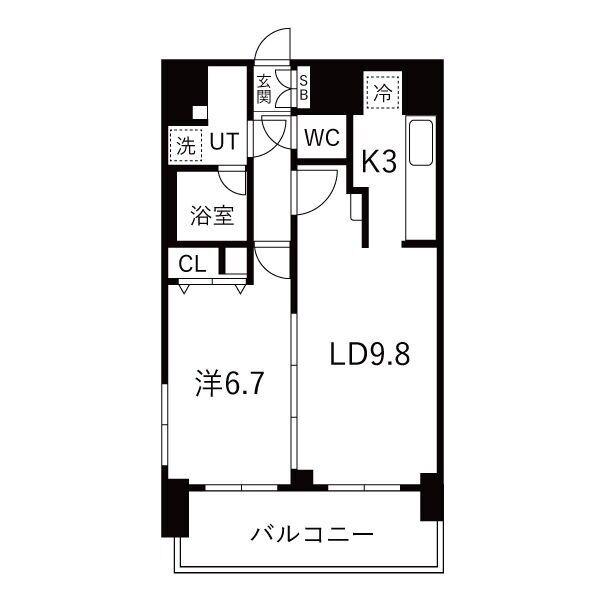 プレサンス名古屋STATIONアブソリュート(1LDK/12階)の間取り写真
