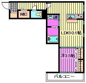 GRANDE CLASSE 新都心(1LDK/3階)の間取り写真