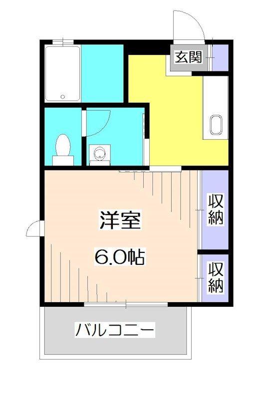 ベレオ喜多(1K/2階)の間取り写真