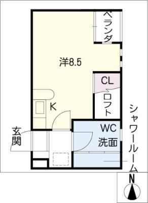 GRAND CRU(ワンルーム/3階)の間取り写真