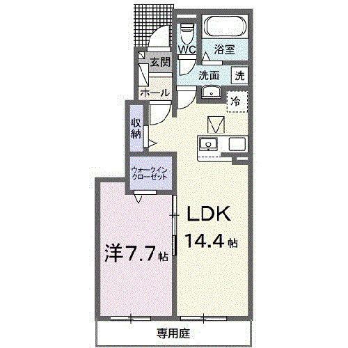 グラン エース(1LDK/1階)の間取り写真