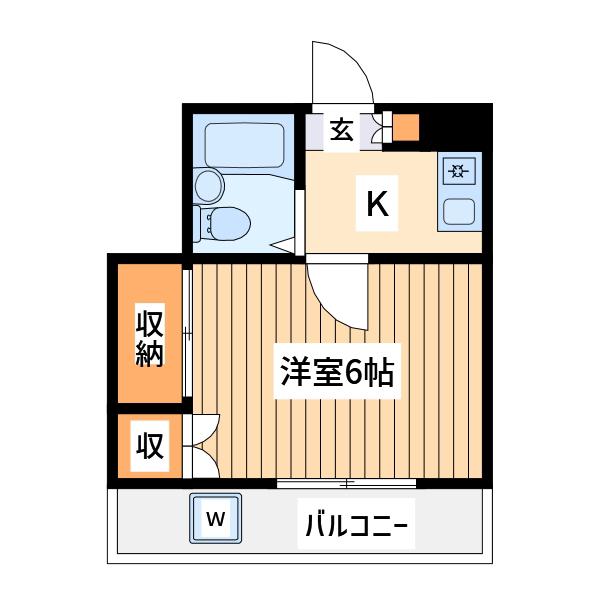 ベルトピア小田急相模原(1K/3階)の間取り写真