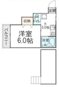 LUNARIA IV ルナリア(1K/2階)の間取り写真