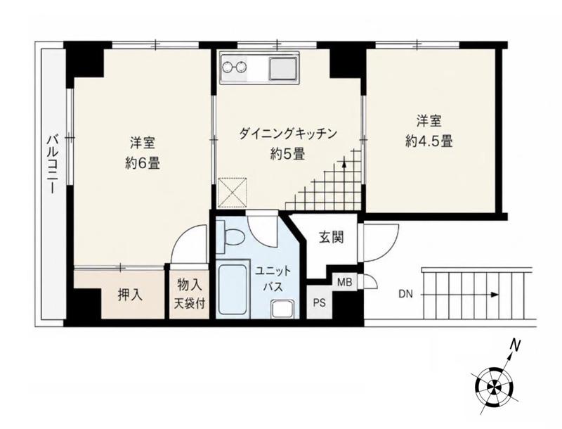 北池ハイツ(2K/3階)の間取り写真