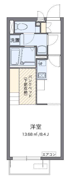 ヒールコートII(ワンルーム/2階)の間取り写真