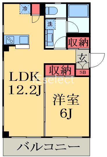 ローズレジデンス本千葉ステイションフロント(1LDK/6階)の間取り写真