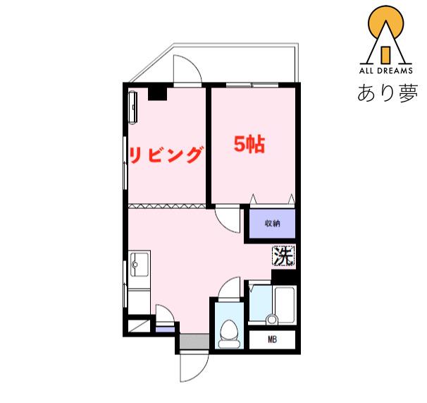 B・H根岸(1LDK/4階)の間取り写真