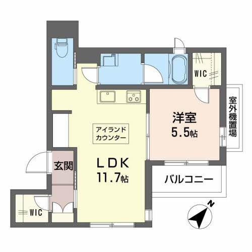 LA MAISON MARRON(1LDK/2階)の間取り写真