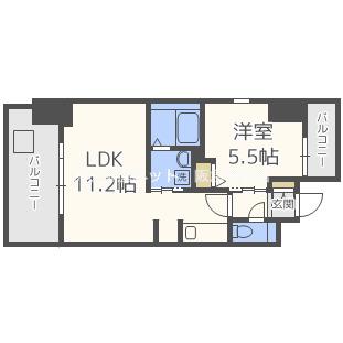 S-RESIDENCE江坂EMINENCE(1LDK/7階)の間取り写真