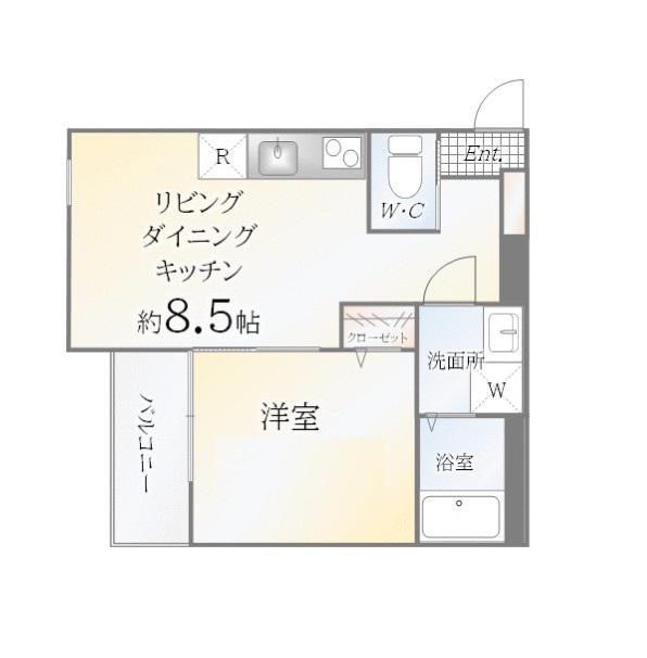 アウリー綾瀬(1LDK/3階)の間取り写真
