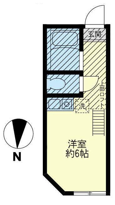 ユナイト台町モンテビアンコ(ワンルーム/2階)の間取り写真