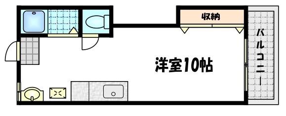 紫野ハイツ(ワンルーム/2階)の間取り写真