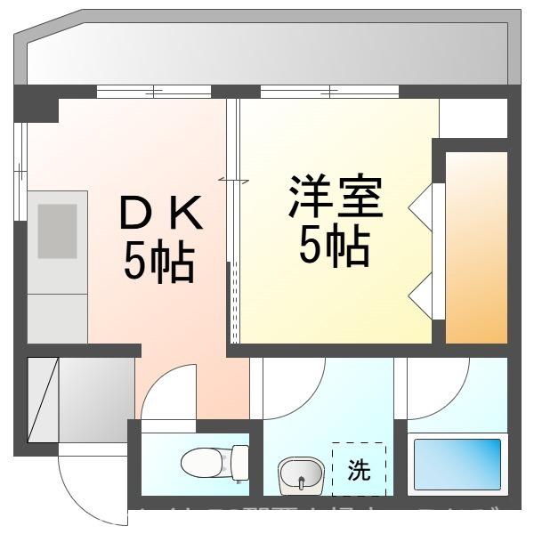 サンライトヒル(1DK/1階)の間取り写真